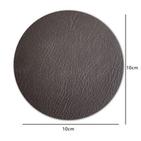 Dessous de verre rond en cuir PVC écologique réutilisable avec logo personnalisé directement du fabricant