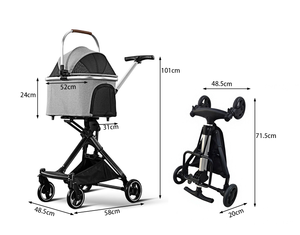 Mamago 700 Chariot pour animaux de compagnie à 4 roues, pliable d'une seule main, confortable, portable, léger, imperméable, lavable, approuvé par les compagnies aériennes, pour chiens - Product Image 5