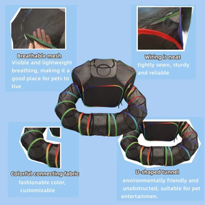 Hiện Đại Xách Tay Có Thể Gập Lại Chó Kennel Set Oxford Kèm Theo Mèo Đường Hầm Bãi Cỏ Chơi Vật Nuôi Lều Giường Đơn Giản Thiết Kế Dây Thép Bán Buôn - Product Image 3