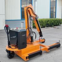 Grue mobile hydraulique électrique, grue de levage portable de petite taille pour usage domestique, grue à flèche rotative, capacité de levage de 1 à 2 tonnes