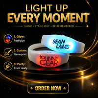 Bracelet lumineux LED personnalisé, clignotant, réactif à la musique, pour événements et fêtes