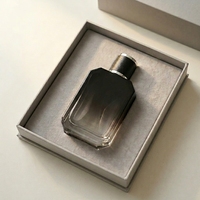 Flacon de parfum noir de luxe vide de 30 ml, 50 ml, 100 ml, flacon de parfum rectangulaire de 50 ml, 100 ml avec boîte