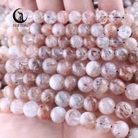 Perles en pierre naturelle Super Seven noire de qualité 2, Zhe Ying, 6 mm, 8 mm, 10 mm, pour la création de colliers.