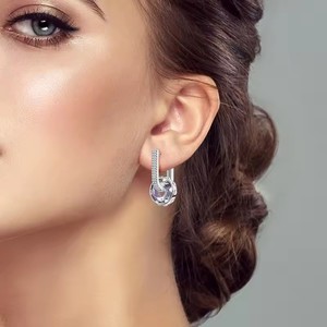 Nuevos pendientes de aro de Plata de Ley 925 Starlight corazón mariposa cristal circón pendientes de aro para mujer chica regalo de joyería de moda - Product Image 3