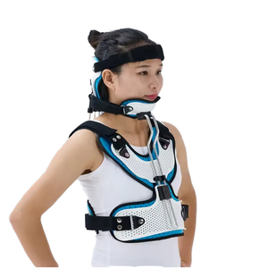 Soporte de Cuello y Tórax de Doble Columna para Adultos, Soporte para <span class=keywords><strong>Torticollis</strong></span>, Dispositivo de Fijación de Columna <span class=keywords><strong>Cervical</strong></span> Ajustable para Cuidado - Product Image 1