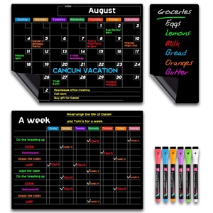 Tableau blanc magnétique personnalisable pour réfrigérateur, calendrier, tableau d'affichage mural, aimant pour réfrigérateur, ensemble de tableau d'affichage pour messages, planificateur - Product Image 1
