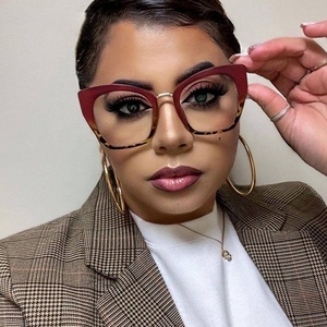 High <strong>Fashion</strong> Designer Women Stylish Oversized Cat Eye Blue Light Radiation Blocking <strong>Glasses</strong> for Computer Reading - Product Image 1