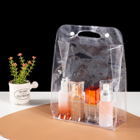 Pochette transparente réutilisable en PVC avec poignée gilet, emballage cadeau pour cosmétiques, résistante à la chaleur, petite taille, marque Yanxing