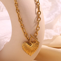 Collar con Cierre OT Chapado en Oro de 18K, Collar con Colgante de Cruz de Acero Inoxidable Resistente al Agua, Joyería de Verano Moderna para Mujer, Personalizable
