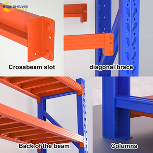 Estantes de almacenamiento de 4 capas de acero a precio competitivo, cada piso, capacidad de 500kg, estante de almacén <span class=keywords><strong>industrial</strong></span> de protección contra la corrosión sin pernos - Product Image 6