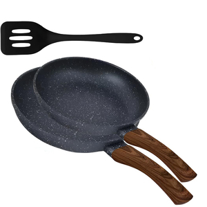 Hot Sale Ceramic Cookware Non-Stick Frying <b>Pan</b> Set With Wooden <b>Handle</b> Round Skillet For Gas And Induction Cooker - Product Image 1