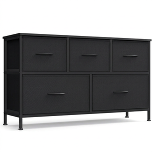 Commode à 5 tiroirs en tissu, armoire de rangement moderne autoportante pour chambre à coucher et salon, design durable - Product Image 1