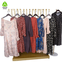 Vente en gros de robes en soie d'occasion pour femmes, friperie de haute qualité, vêtements usagés