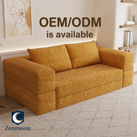 Zenmoon Canapé-lit compressé monoplace en tissu, double usage, pour appartement et entrepôt, modèle d'exportation, vente en gros pour le commerce transfrontalier