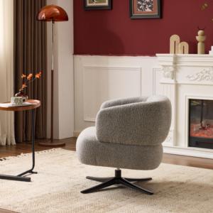 Sillón Giratorio de Masaje de Cuero Estilo Cuddle para Sala de Estar, Muebles para Balcones, Estudios y Salas de Estar - Product Image 3