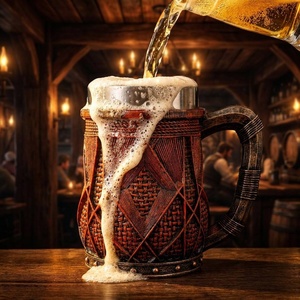 Nueva Taza de Cerveza con Diseño de Calavera de Halloween 2026, Tallada en Resina 3D con Revestimiento de Acero Inoxidable, Estilo Gótico, Venta al Por Mayor - Product Image 2