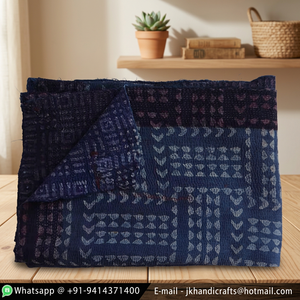 ผ้านวมใส่กลับด้านได้สองขนาดลาย Kantha อินเดียงานเย็บปะลายคราม - Product Image 3