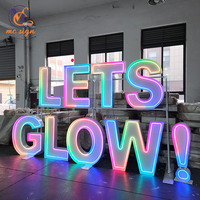 Nouveauté 2026 : Lettres et chiffres géants lumineux LED RGB de 0,9 m, 1,2 m, 1,5 m pour scènes de mariage, événements en extérieur et décorations de fêtes