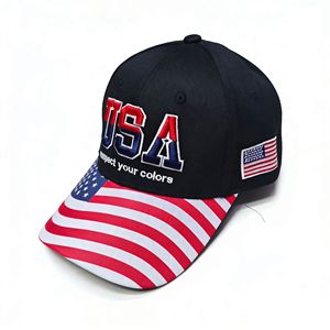 <span class=keywords><strong>Gorra</strong></span> de Béisbol con Bandera Americana para <span class=keywords><strong>Hombre</strong></span> y Mujer, Letras Bordadas, 100% Poliéster, Diseño de Parte Trasera Curva Común, Hebilla de Doble Cierre - Product Image 6