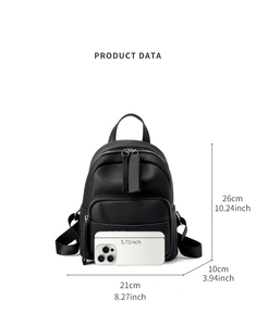 <span class=keywords><strong>Sac</strong></span> à dos mini pour femme en <span class=keywords><strong>cuir</strong></span> <span class=keywords><strong>de</strong></span> vachette grainé avec logo personnalisé OEM ODM, double fermeture éclair, <span class=keywords><strong>sac</strong></span> à <span class=keywords><strong>bandoulière</strong></span> décontracté pour tous les jours - Product Image 5