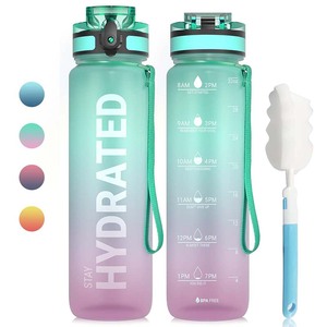 Custom Trinkflasche Gym Sport Motivational Bottle 32 oz Water Tritan Bottle ECO Friendly Plastic Drinking Water Bottle