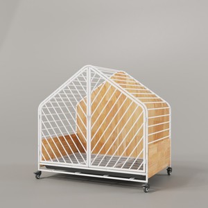 <span class=keywords><strong>Cage</strong></span> pour chien en acier inoxydable, cadre en bois massif, design rectangulaire, durable, résistant à l'eau, enclos sécurisé pour animaux de compagnie, intérieur/extérieur - Product Image 1