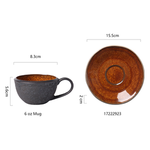 Les soucoupes de tasses à café en céramique de grande valeur de l'usine Hualian OEM ODM bicolore émaillé délicat petit Gamerad noir pour les joueurs - Product Image 3