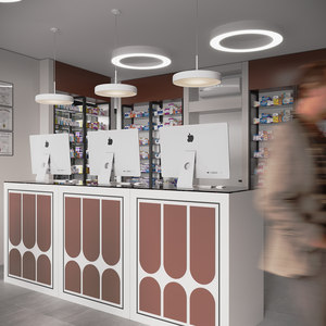 Conception de <span class=keywords><strong>Pharmacie</strong></span> Moderne : Fabrication <span class=keywords><strong>Professionnelle</strong></span> d'Étagères de Présentation en MDF pour Pharmacies - Product Image 3