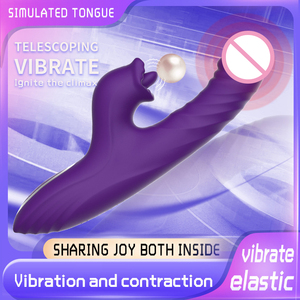 Vibrador de Punto G JT con Anillo Deslizante y Simulación de Lengua, 10 Frecuencias, Recargable por USB, Impermeable, para Mujeres y Parejas - Product Image 1