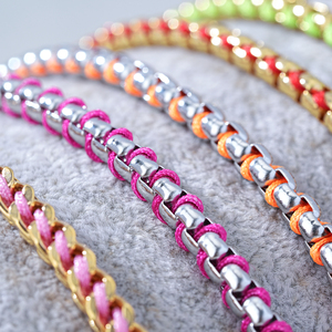 Bracelet plaqué or en gros, bracelet à maillons gourmette coloré personnalisé, bijoux en acier inoxydable 316L PVD 18K pour femmes - Product Image 1