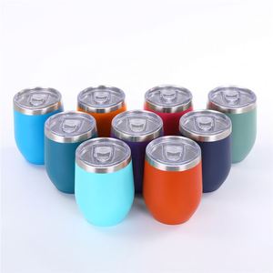 304 Food Safe Stainless Steel Interior Wine Glass Tumbler <b>Reusable</b> Eco Friendly <b>Cup</b> for Restaurant Home Use ASM09 - Product Image 1
