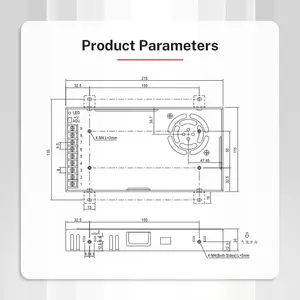 MWISH LRS-500-24 LED Drivers 20A 24V 500W Power Supply Switching 24VDC LED Transformer