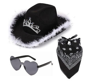 Rose Sequin clignotant Cowboy chapeau Cowgirl Halloween Cosplay robe accessoire extérieur plage fête caractère Style complet rose - Product Image 3