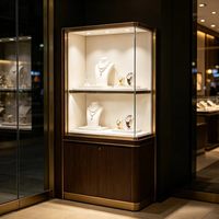 GZowin Kommerzieller Schmuck-Präsentationskiosk Glasvitrine LED-Beleuchtung Anpassbare Farben Langlebiges Design Umweltfreundlich Wasserdicht Robust