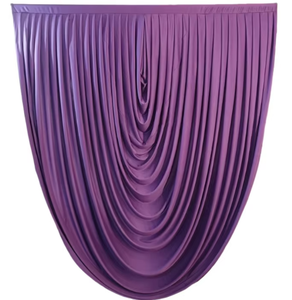 10*10FT Blanc Rideaux baroques préfabriqués à volants en Spandex avec poche pour tringle, drapés extensibles pour plafond - Product Image 6