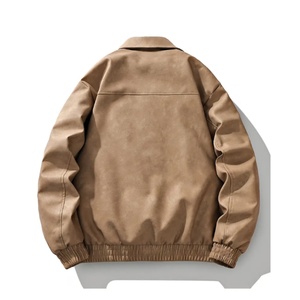 Chaqueta de Cuero PU de Alta Gama para Hombre, Estilo Moderno, Solapa Holgada, Logotipo Personalizable, Chaqueta de Otoño con Tinte Anudado en la Parte Delantera, Fabricante - Product Image 2