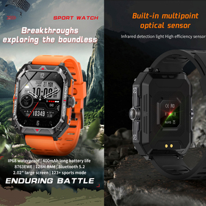 Nouveau sport Smartwatch hommes montre intelligente noir 2.02 "grand écran 400mah longue durée de vie de la batterie IP 67 Flip TFT Digital Smartwatch - Product Image 2