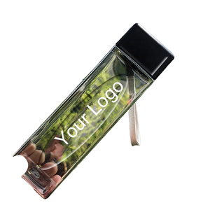 Botella Portátil Transparente de Plástico Esmerilado Cuadrada con Logotipo Personalizado para Beber Directamente, para Jugo de Frutas, Deportes al Aire Libre, Viajes, Campamento - Product Image 1