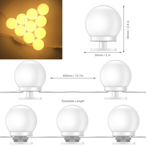 Miroir de maquillage avec éclairage <span class=keywords><strong>LED</strong></span> sans colle, 10 ampoules, intensité réglable, blanc chaud, blanc naturel, blanc froid - Product Image 4