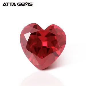 Forma de corazón 6x6mm pulido sangre de Paloma de piedras preciosas de rubí rojo compradores falso rojo corindón