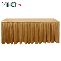 Nappe élégante en tissu polyester brillant, housse jetable personnalisée pour réception de mariage, banquet et fête