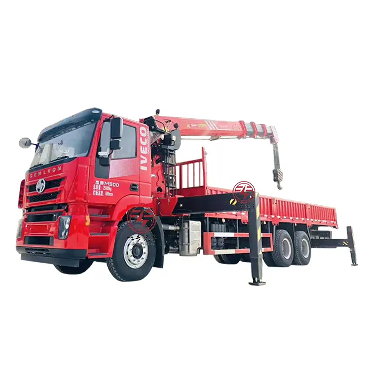 Dongfeng 포좌를 가진 새로운/사용된-판매 12ton 똑바른 팔 트럭 거치된 기중기