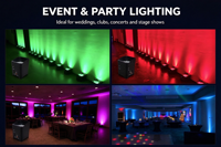 Perlengkapan Penerangan Panggung LED Uplight WIFI Wireless DMX Bertenaga Baterai untuk Dekorasi Pesta 6*18W RGBWAUV DJ Pernikahan