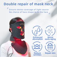 480 LEDs masker wajah led silikon nirkabel penghilang Kerut Masker terapi cahaya merah untuk wajah dan leher