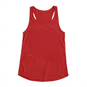 <b>Women</b> Red Solid Knitted Scoop Neck Tank <b>Top</b> Casual Regular Length Sleeveless <b>Vest</b> - Product Image 4