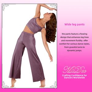 Costume de danse lyrique MiDee pour femmes adultes, élégant haut de camisole plissé, pantalon large fluide, costume de scène - Product Image 4