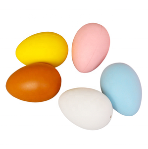 Easter Decor Gifts Faux Fakes Eggs Chicken Food Toys Unfinished Wooden Egg Wooden Ornaments Unpainted Wood Easter Eggs