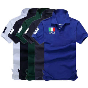 Vente directe usine – Polo décontracté en coton à manches courtes pour homme, col à revers, style professionnel, broderie technique, couleur unie - Product Image 1