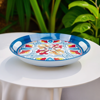 Vente en gros de plateau de service de vaisselle de camping occidental en mélamine incassable personnalisé