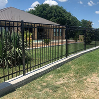 Puerta de acero de valla superior plana para panel de valla de seguridad ornamental de jardín